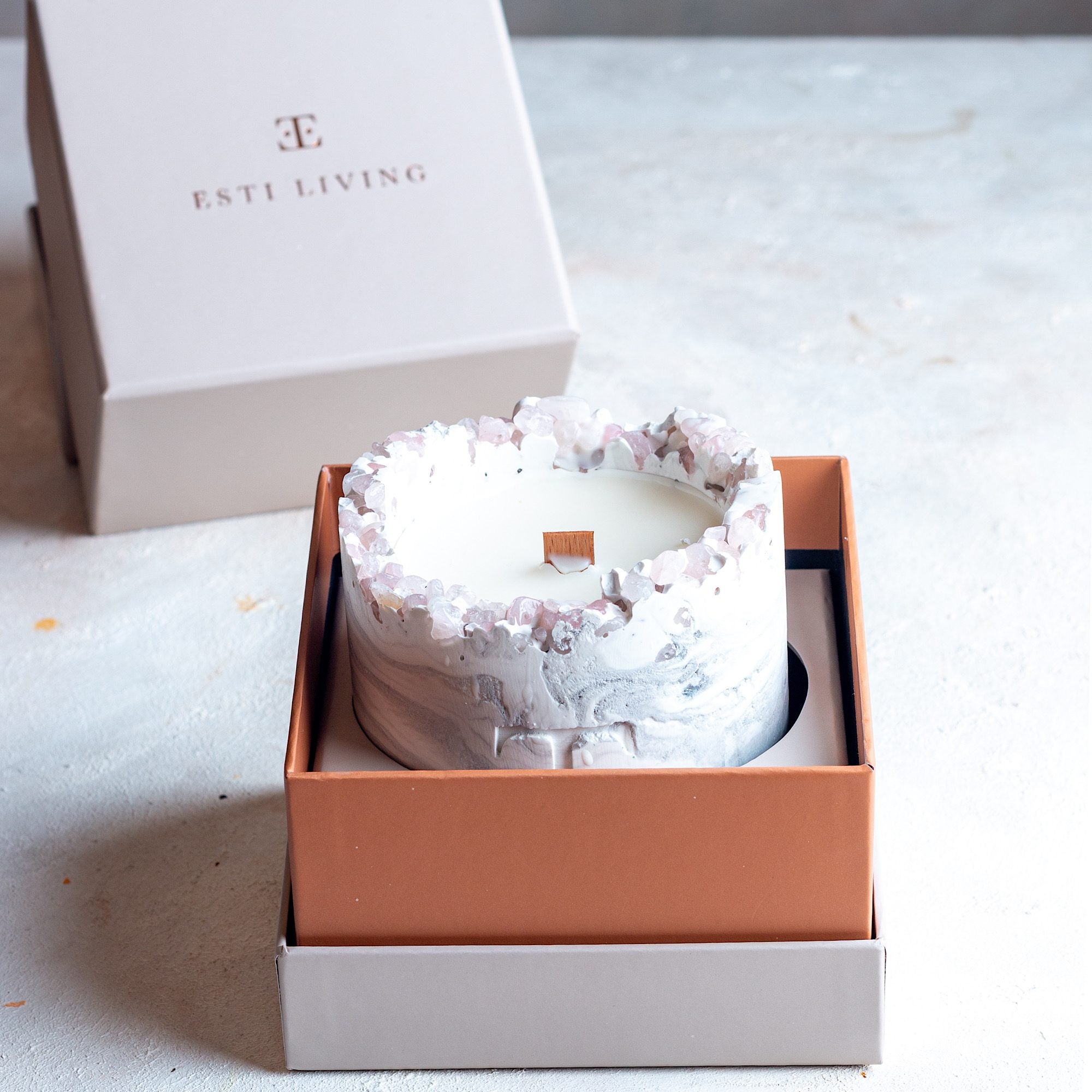 SILVER Glow Taşlı - Büyük Mum (300G)