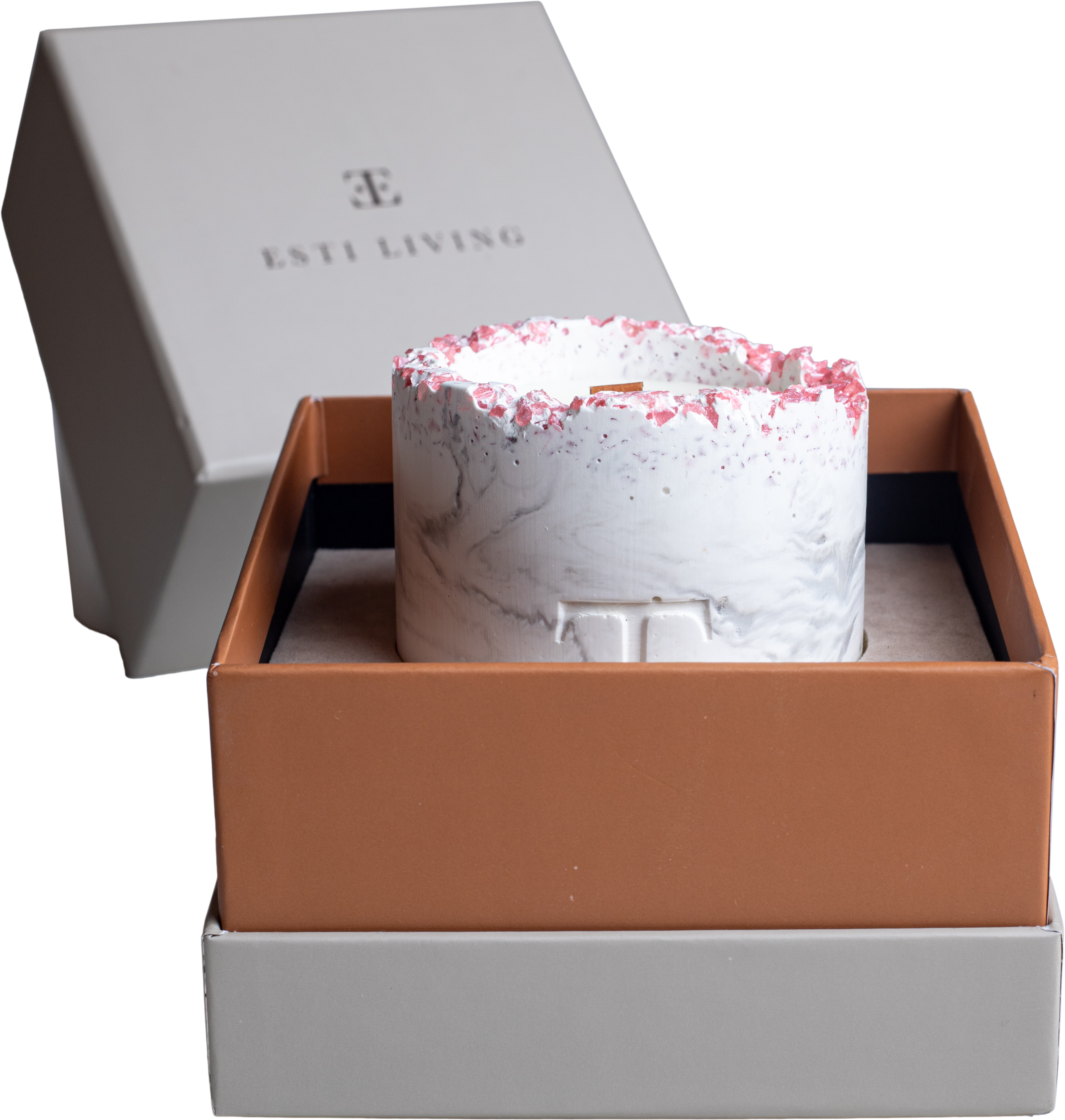 PINK Blush Taşlı - Büyük Mum (300 G)