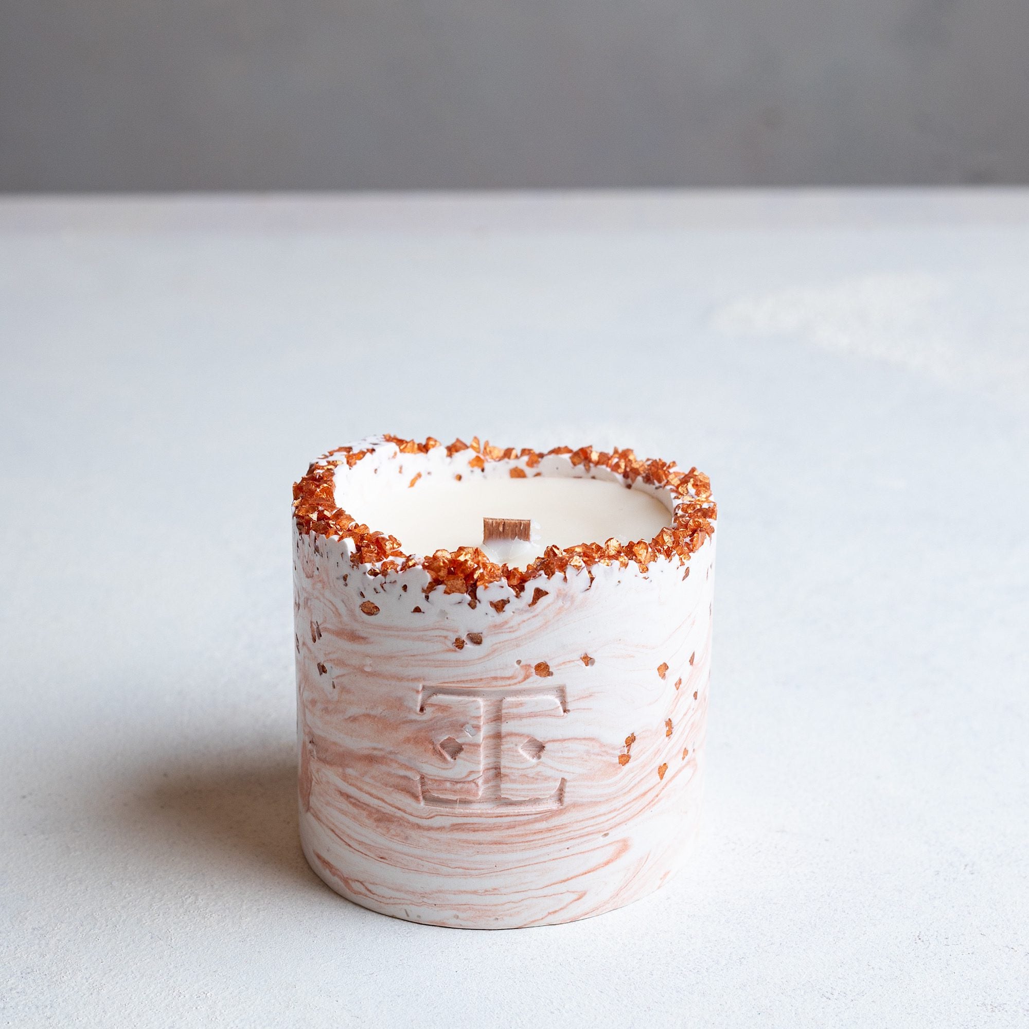 ANTIQUE Gold Taşlı - Mum Seti