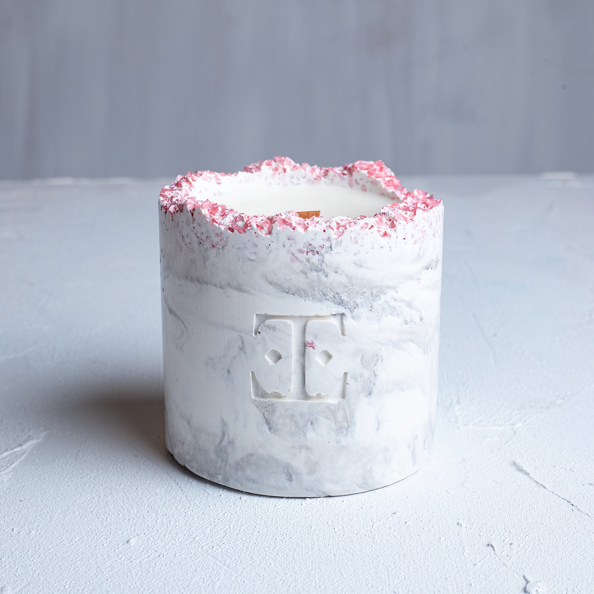 PINK Blush Taşlı - Büyük Mum (300 G)