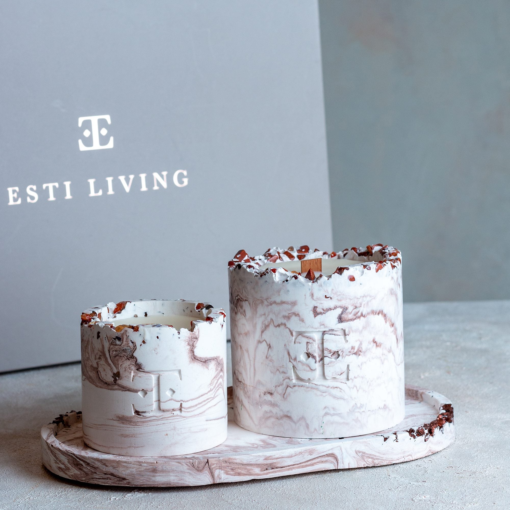 Mocha Dreams Taşlı - Mum Seti