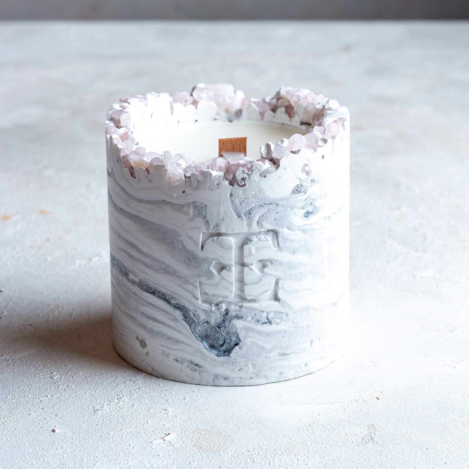 SILVER Glow Taşlı - Büyük Mum (300G)