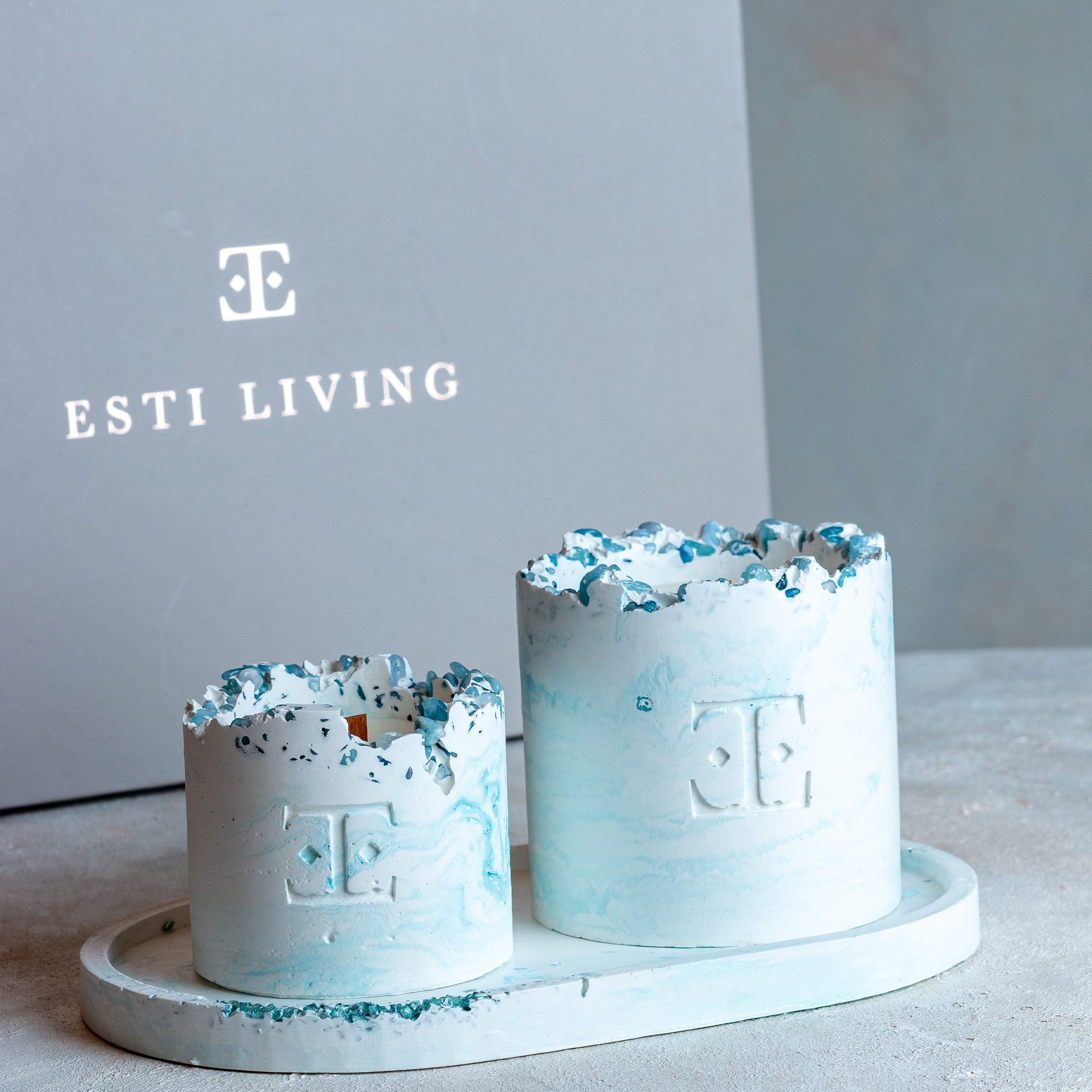 Ocean Wave Taşlı - Mum Seti