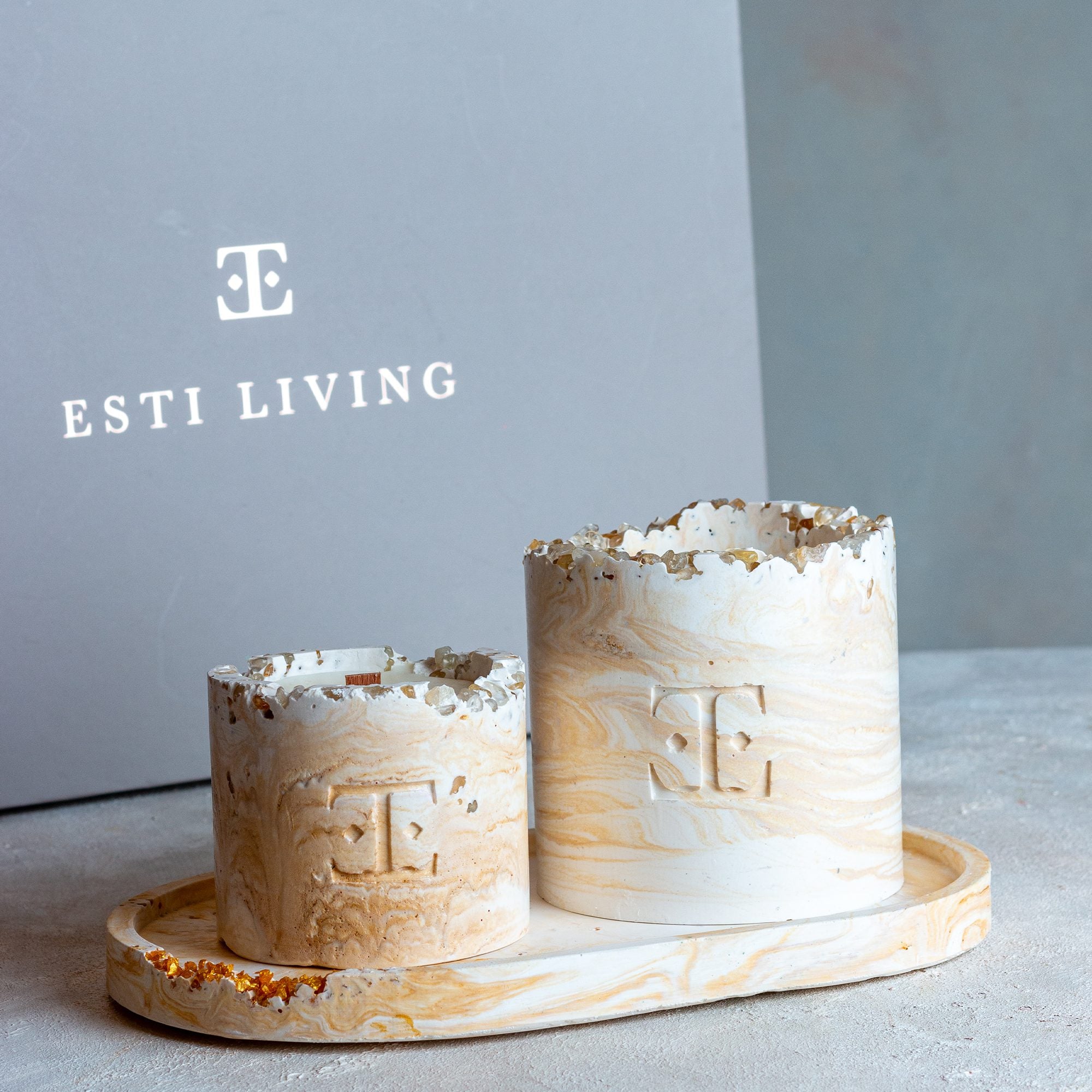 Fresh Bloom Taşlı - Mum Seti