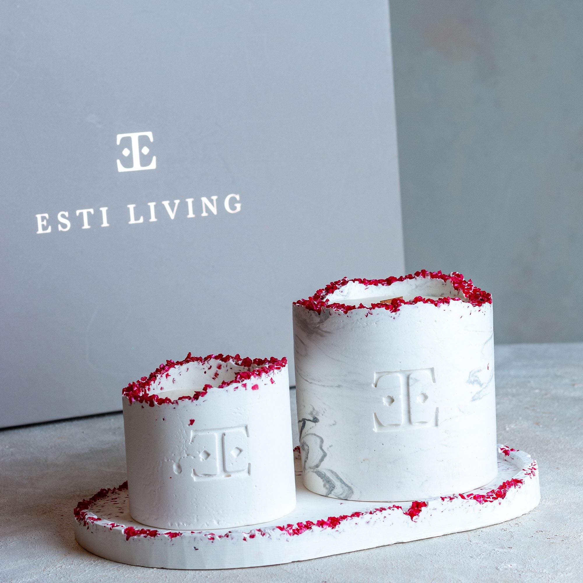 SIMPLY Red Taşlı - Mum Seti