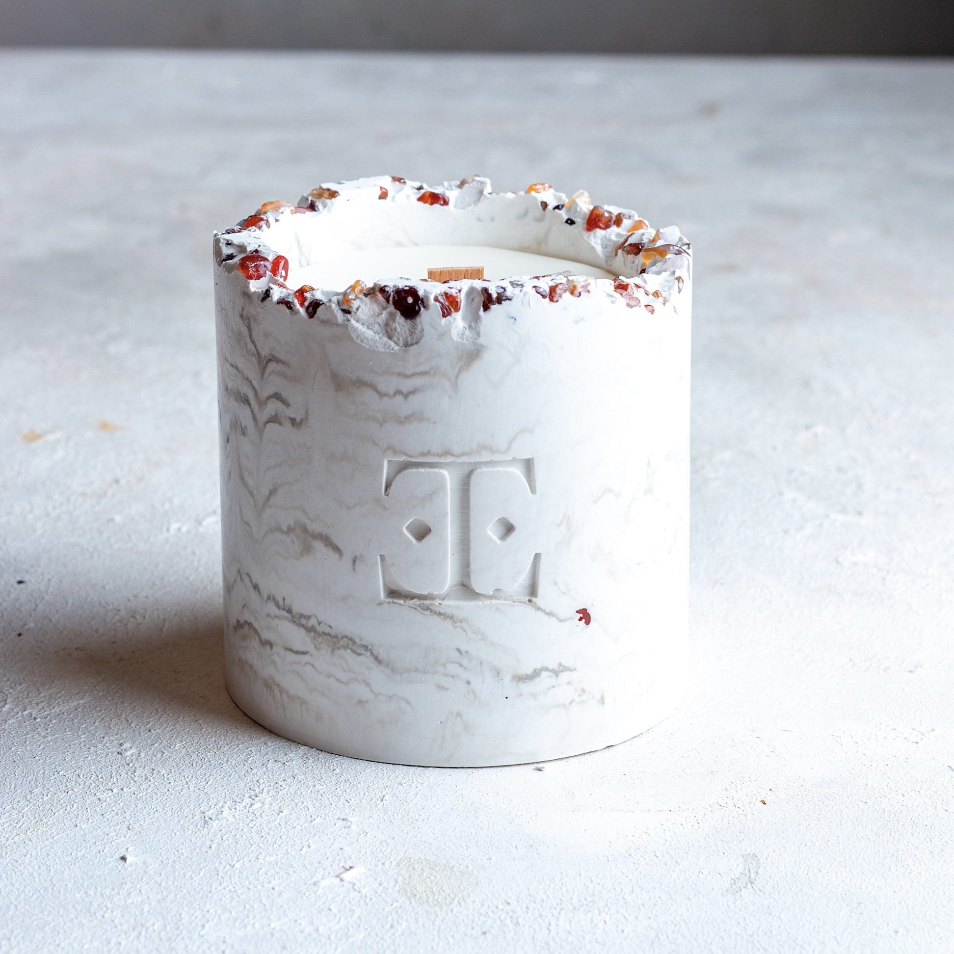 Sun and Caramel Taşlı - Büyük Mum (300 G)