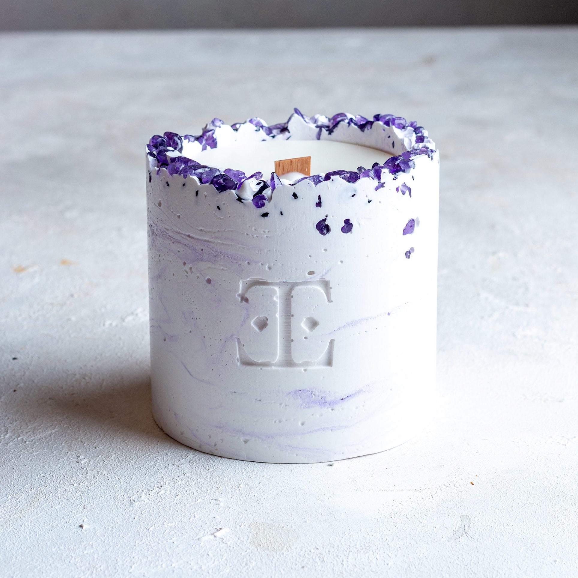 Lavender Taşlı - Büyük Mum (300 G)