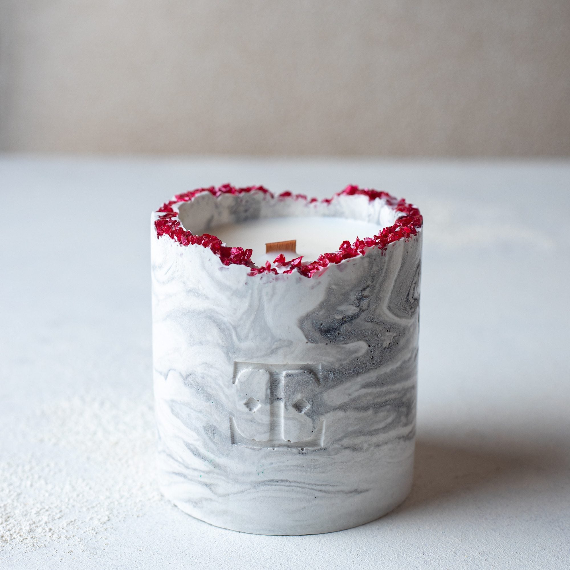 SIMPLY Red Taşlı - Mum Seti