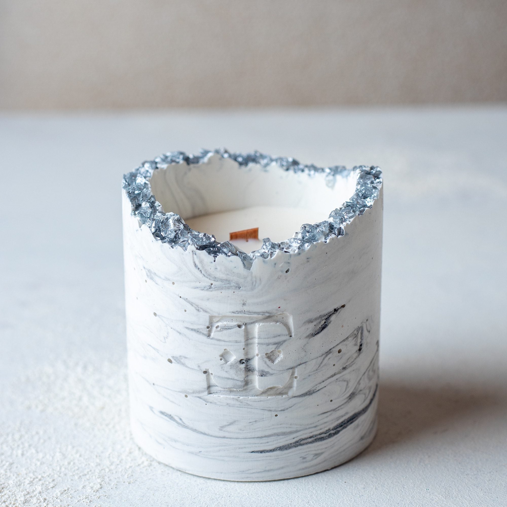 SILVER Muse Taşlı - Büyük Mum (300G)