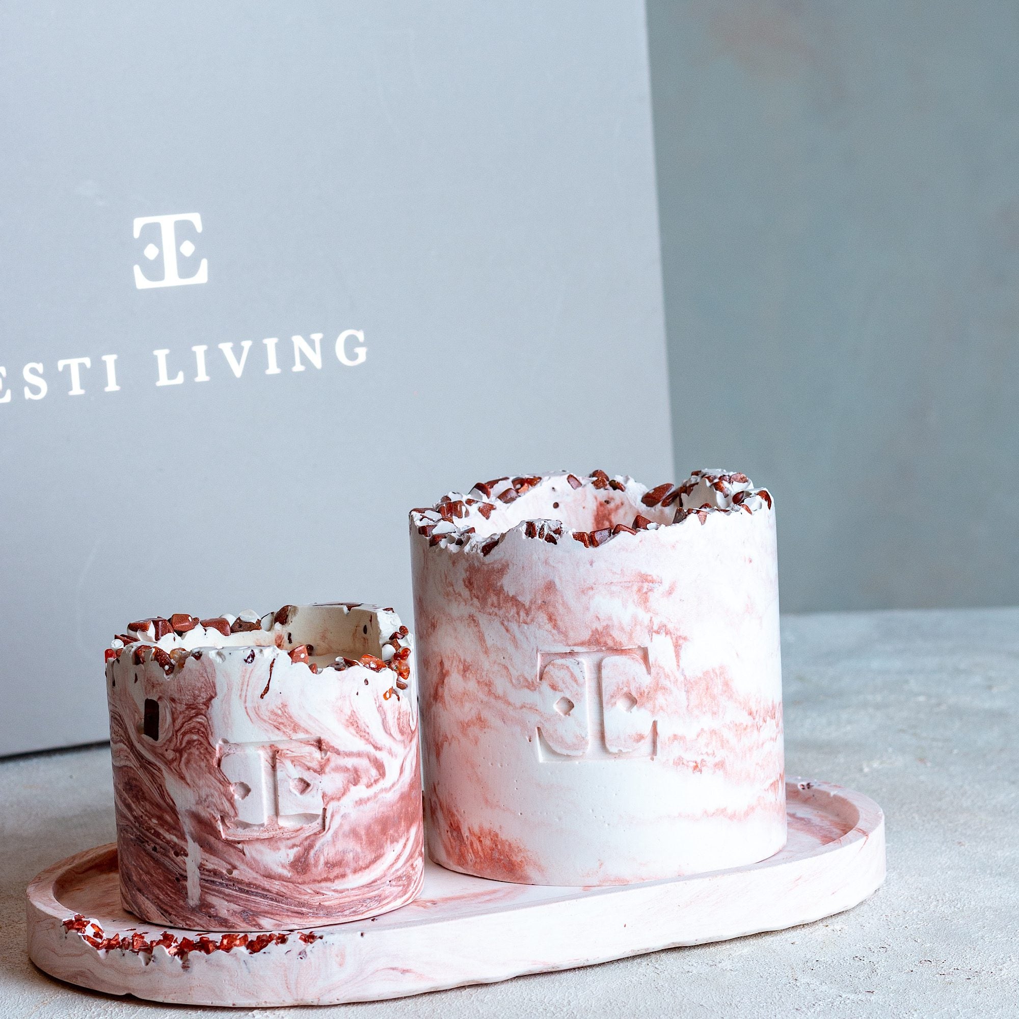 Copper Charm Taşlı Mum Seti