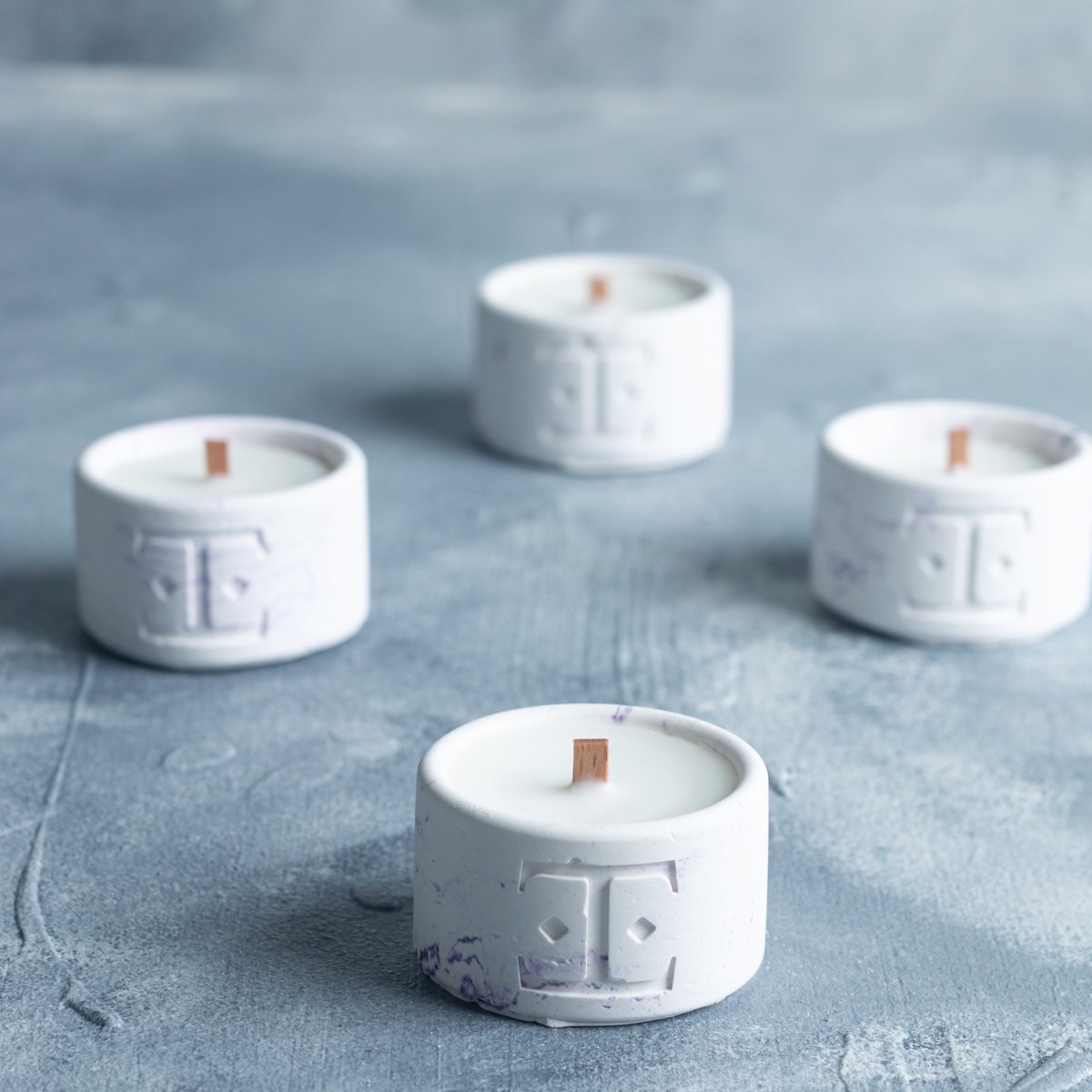 Lavender Mini 4’lü Mum Seti