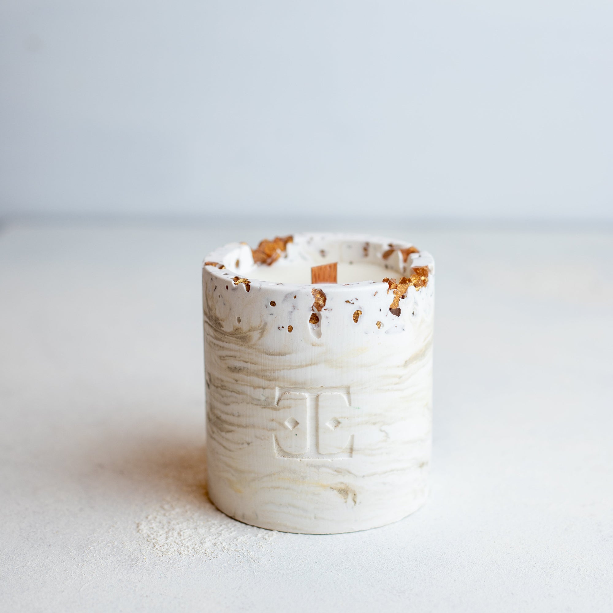 Gold CINNAMON Taşlı - Mum Seti