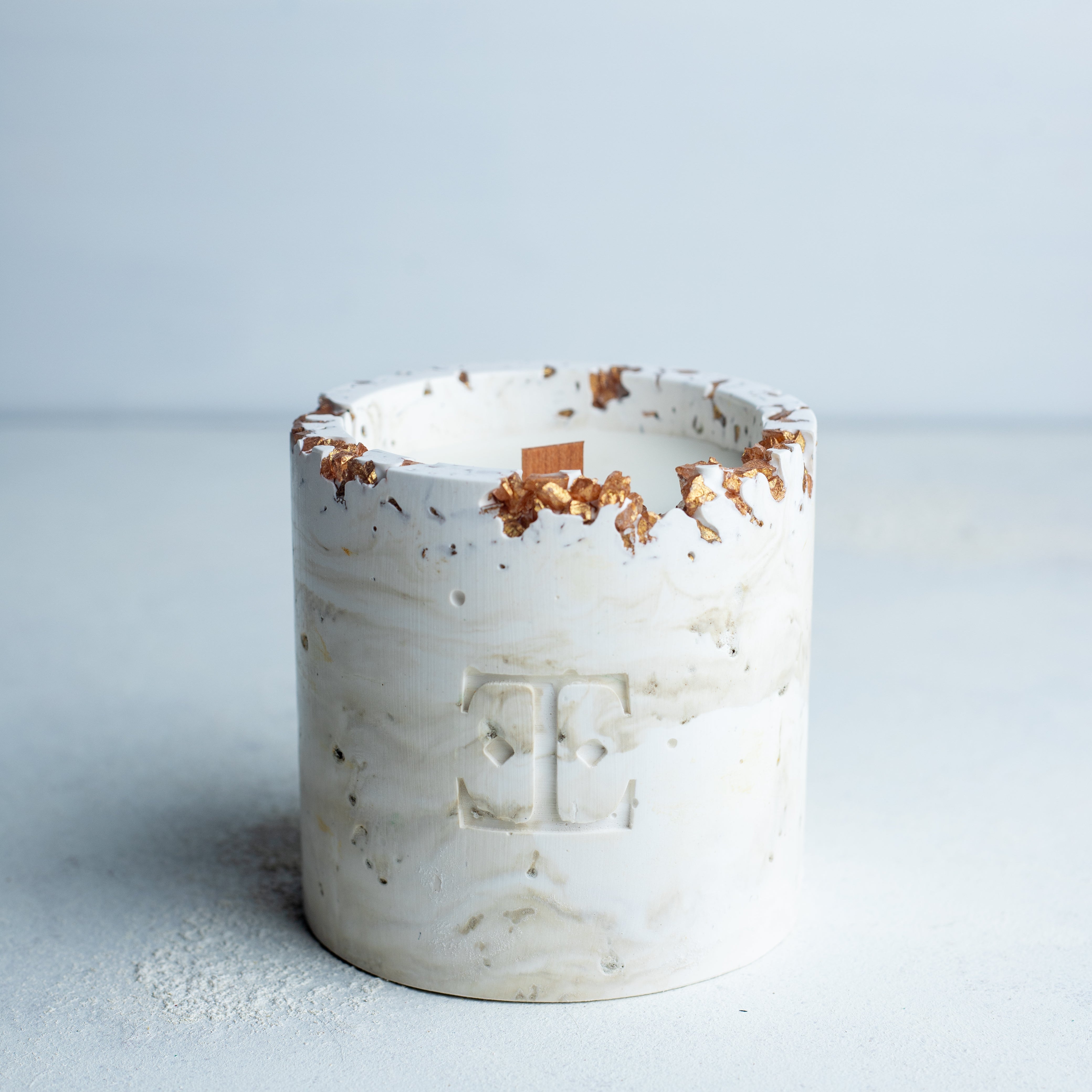 Gold CINNAMON Taşlı - Mum Seti